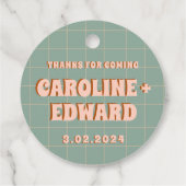 Étiquettes Cadeau Groovy Gras Bleu Rose Rouge Funky (Dos)