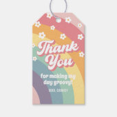 Étiquettes-cadeau Groovy Rétro Anniversaire Fleur Daisy 70s  (Devant)