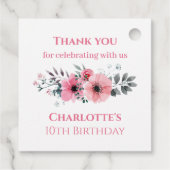 Étiquettes Cadeau Gros 10e anniversaire fille photo Collage Fleur ro (Dos)