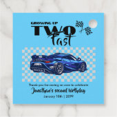 Étiquettes Cadeau Grossissant Jusqu'À Rapide 2e anniversaire Blue Sp (Dos)