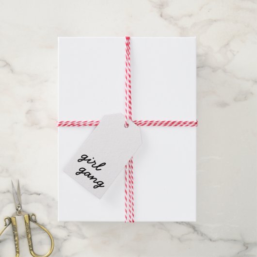 Étiquettes-cadeau groupe de filles mignon script féministe moderne p (Avec de la ficelle)