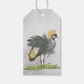 Étiquettes-cadeau Grue grise couronnée majestueuse en voie de dispar (Devant)
