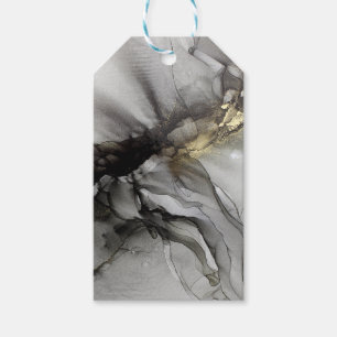 Étiquettes-cadeau Grunge d'or noir unique