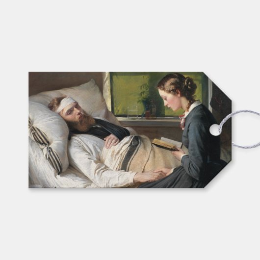 Étiquettes-cadeau Guerrier blessé (par Elisabeth Jerichau-Baumann) (Devant (Horizontal))