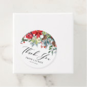 Étiquettes Cadeau Guirlande de fleurs d'hiver à l'aquarelle Merci (En situation)