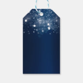 Étiquettes-cadeau Guirlande de Noël Bleue Argentée Pailletée (Dos)