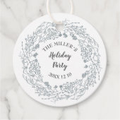 Étiquettes Cadeau Guirlande d'hiver aux baies blanches (Devant)