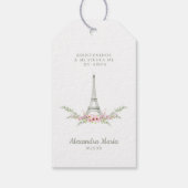 Étiquettes-cadeau Guirnalda Rosa y Verde con Torre Eiffel para XV (Dos)