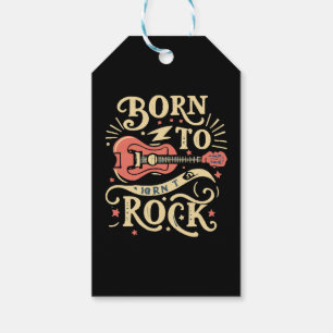 Étiquettes-cadeau Guitare électrique née pour le rock