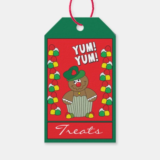 Étiquettes-cadeau Gum Drop Gingerbread Homme (Devant)