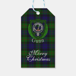 Étiquettes-cadeau Gunn Scottish Clan Tartan & Crest