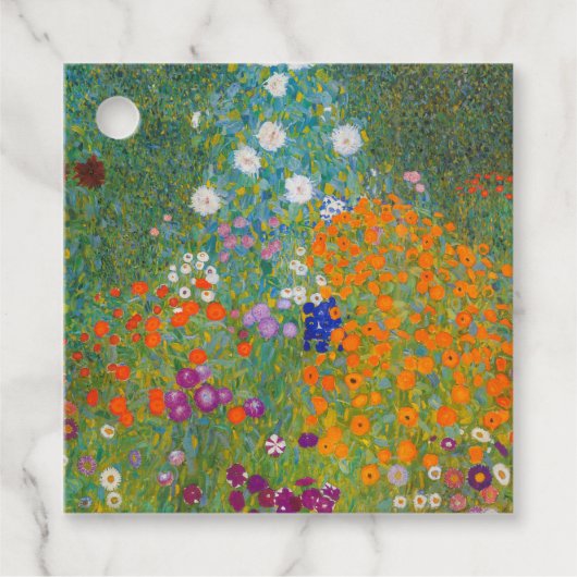 Étiquettes Cadeau Gustav Klimt - Jardin des fleurs (Devant)