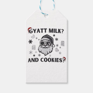 Étiquettes-cadeau Gyatt Lait et cookies Funny Père Noël Gen Alpha
