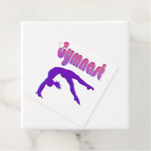 Étiquettes Cadeau Gymnaste Power Tumbling Purple Metallen