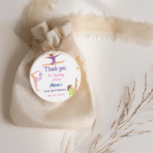 Étiquettes Cadeau Gymnastique saut Cartwheel fête d'anniversaire fil