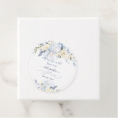 Étiquettes Cadeau H2 Hydrangea Bleu Roses Crème Baptême de Mariée (En situation)