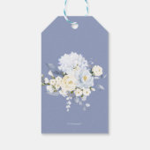 Étiquettes-cadeau H2 Hydrangeas Bleues Roses Crème Mariage (Dos)