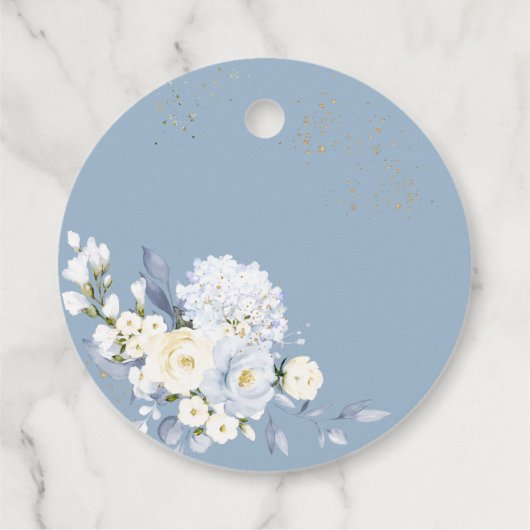 Étiquettes Cadeau H2 Hydrangeas Roses Baptême Merci (Dos)