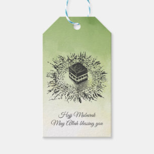 Étiquettes-cadeau Hajj Moubarak, Kaaba sainte à La Mecque Arabie Sao