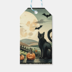 Étiquettes-cadeau Halloween/Automne/Automne/citrouille/chat