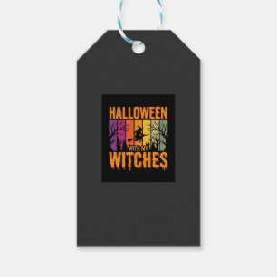 Étiquettes-cadeau Halloween Avec Mes Sorcières Rétro Coucher De Sole