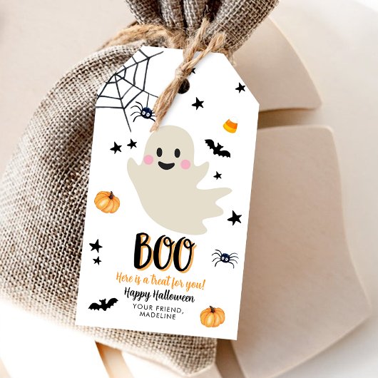 Étiquettes-cadeau Halloween Boo Ghost Trick ou traitement Anniversai