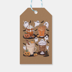 Étiquettes-cadeau Halloween Café Cute Fall Iced Café Lover Cadeau