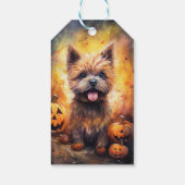 Étiquettes-cadeau Halloween Cairn Terrier Avec La Peur Citrouille (Dos)