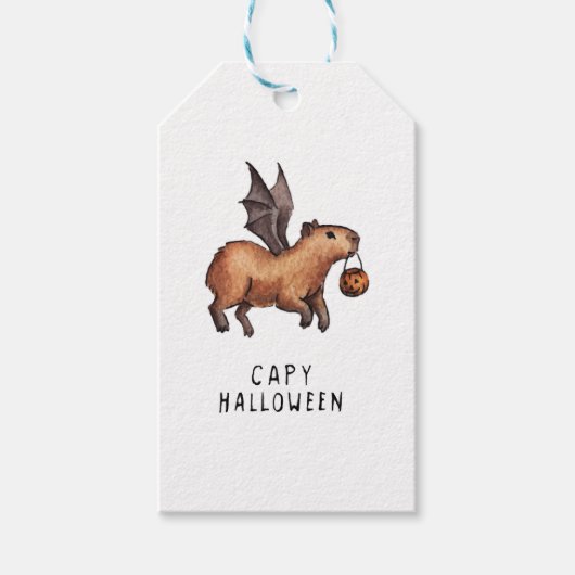 Étiquettes-cadeau Halloween Capybara (Devant)