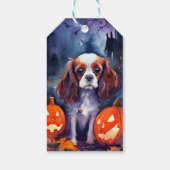Étiquettes-cadeau Halloween Cavalier King Charles Citrouille espagno (Dos)