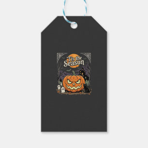 Étiquettes-cadeau Halloween C'est la Saison Design de Chat Citrouill