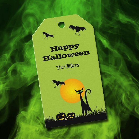 Étiquettes-cadeau Halloween Chat Noir Favoriser