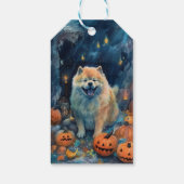 Étiquettes-cadeau Halloween Chow Chow Avec La Peur Citrouille (Dos)