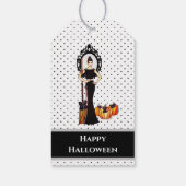 Étiquettes-cadeau Halloween Classic Élégante Robe Noire Longue Mode (Dos)