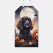 Étiquettes-cadeau Halloween Cocker Spaniel Avec Citrouilles (Devant)