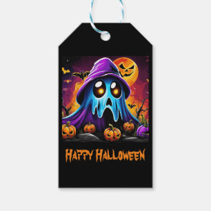 Étiquettes-cadeau Halloween coloré Citrouille fantôme Happy Hallowee