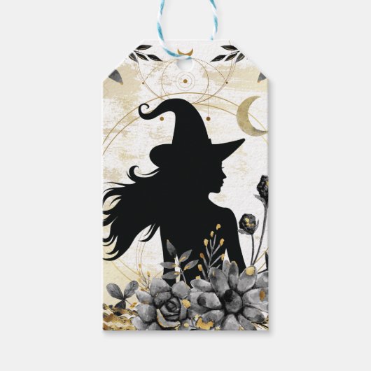 Étiquettes-cadeau Halloween contemporain moderne sorcière 3 (Devant)