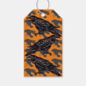 Étiquettes-cadeau Halloween Corbeau corbeau orange noir Motif gothiq (Devant)