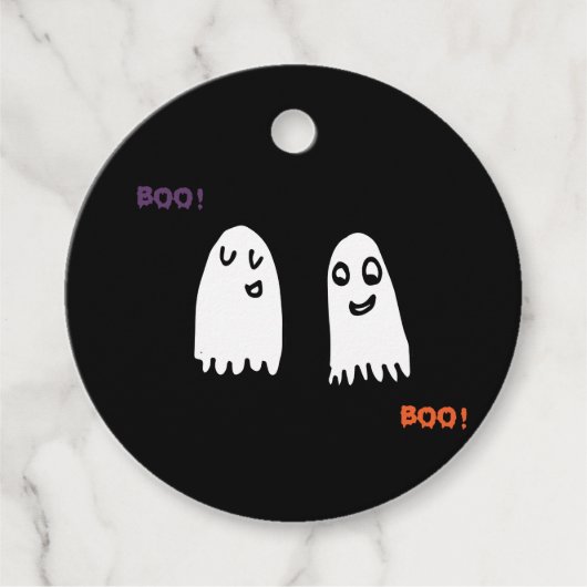 Étiquettes Cadeau Halloween Cute Ghost (Devant)