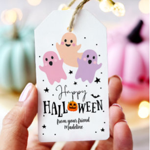 Étiquettes-cadeau Halloween Cute Ghost Favoriser Tags Boo Treat Anni