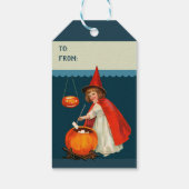 Étiquettes-cadeau Halloween Cute petite sorcière CC1238 Clapsaddle (Dos)