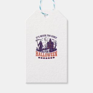 Étiquettes-cadeau Halloween de la Faucheuse de Maison Hantée Jamais 