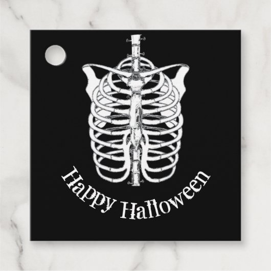 Étiquettes Cadeau Halloween Éffrayant effrayant Skeleton Party Favor (Devant)