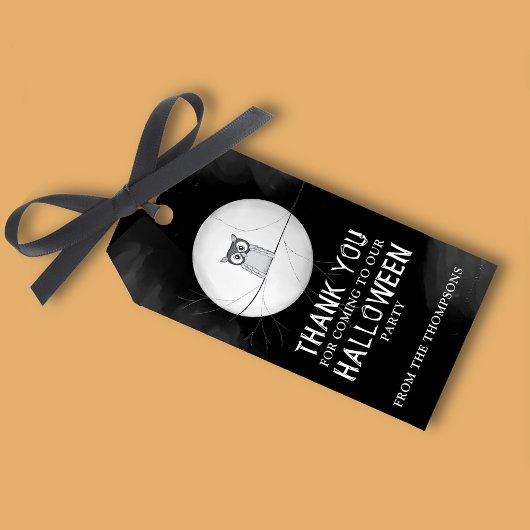 Étiquettes-cadeau Halloween Effrayant Épouvantable Chouette Fantaisi