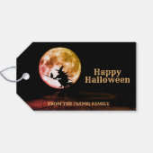 Étiquettes-cadeau Halloween fête Black Night Pleine lune effrayant (Dos (Horizontal))