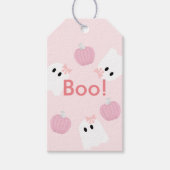 Étiquettes-cadeau Halloween Fille Fantôme Citrouille rose Anniversai (Devant)
