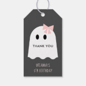 Étiquettes-cadeau Halloween Fille Fantôme Citrouille rose Anniversai (Dos)