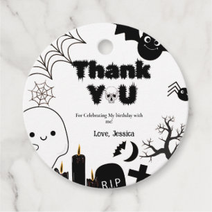 Étiquettes Cadeau Halloween Ghost SpookyMerci fête d'anniversaire