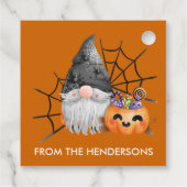 Étiquettes Cadeau Halloween Gnome Trick ou traitement (Dos)