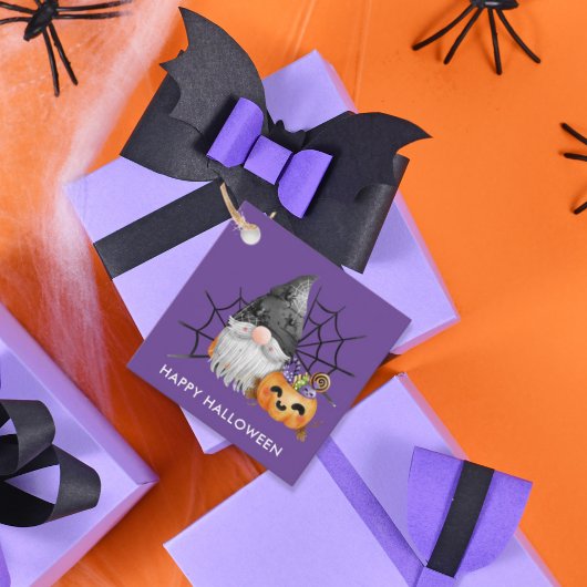 Étiquettes Cadeau Halloween Gnome Trick ou traitement